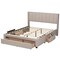 Baxton Studio Coronado MidCentury Modern Transitional Beige Fabric Queen Size 3Drawer Storage Platform Bed 224-13083-ZORO - alternate 4